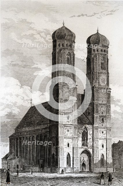 View of the Cathedral of Our Lady, Metropolitan Church of Munich (Germany), built in 1468 and con…