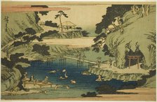 Takinogawa at Oji (Oji Takinogawa), from the series "Famous Places in the Eastern...c. 1839/42. Creator: Ando Hiroshige.