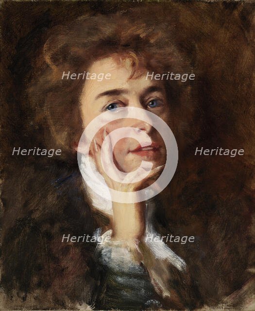 Self-Portrait with Jabot, 1896. Creator: Alice Pike Barney.