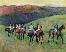 Racehorses in a Landscape, 1894. Artist: Degas, Edgar (1834-1917)