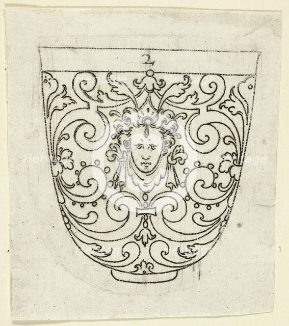 Plate 2, from XX Stuck zum (ornamental designs for goblets and beakers), 1601. Creator: Master AP.