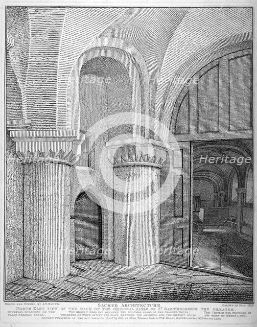 Interior view of the Church of St Bartholomew-the-Great, Smithfield, City of London, 1811. Artist: John Thomas Smith