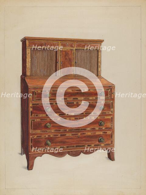 Tambour Desk, c. 1936. Creator: Bernard Gussow.