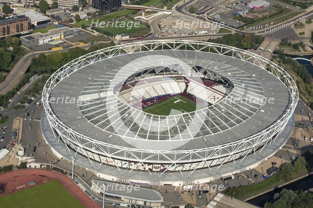 London Stadium, home of.West Ham Football Club, Stratford Marsh, London, 2021. Creator: Damian Grady.