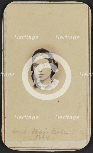 Carte-de-visite portrait of Mrs. Maj. Hall, 1864. Creator: Unknown.