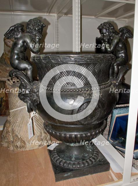 Pair of Urns with Putti, 1700s. Creator: Unknown.