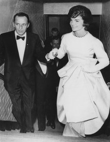 Jacqueline Kennedy with Frank Sinatra at President Kennedy's pre-inauguration gala, 1961. Artist: Unknown