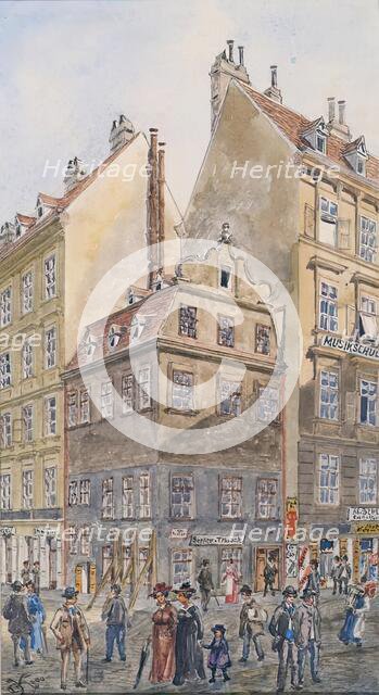 The Salzgries in Vienna (corner of Tiefer Graben), 1904. Creator: Gustav Korompay.