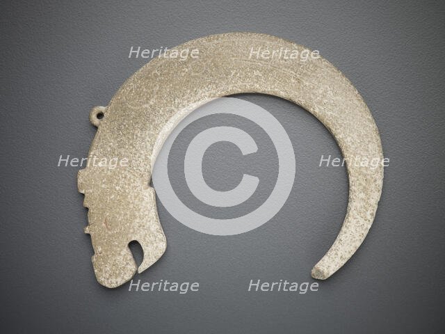 Crescent-shaped pendant in the form of a dragon, Eastern Zhou dynasty, 5th-4th century BCE. Creator: Unknown.