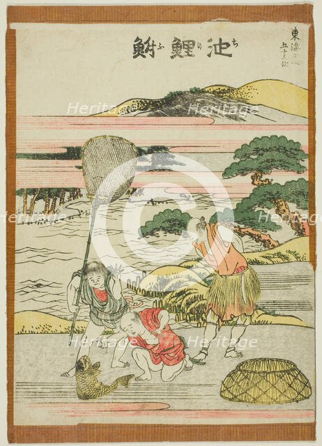 Chiriyu, from the series "Fifty-three Stations of the Tokaido (Tokaido gojusan tsugi)", Japan, c1806 Creator: Hokusai.