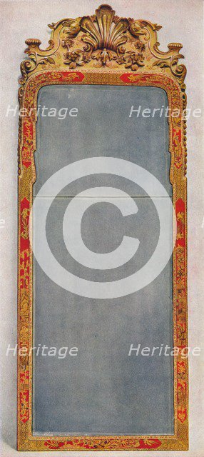 'A Very Rare Pier Glass of c1720 in frame decorated with Red Lacquer', c1720, (1936). Artist: Unknown.