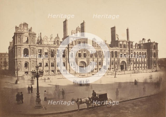 [The Hötel de Ville after the Commune], 1871. Creator: Hippolyte-Auguste Collard.