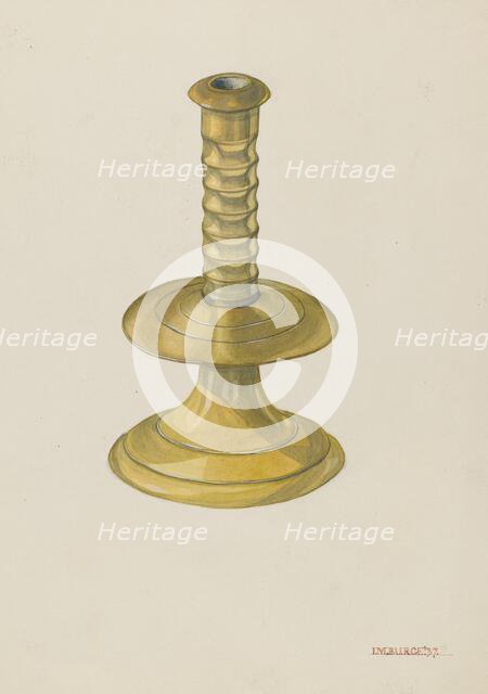 Candlestick, 1937. Creator: Irene M. Burge.