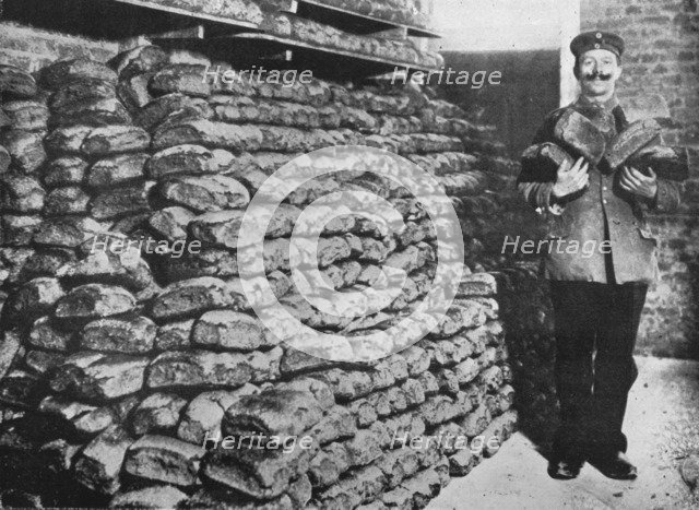 'A store of war bread for the German troops', 1915. Artist: Unknown.