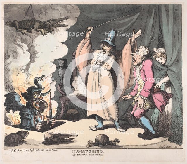 Humbugging, or Raising the Devil, March 12, 1800., March 12, 1800. Creator: Thomas Rowlandson.
