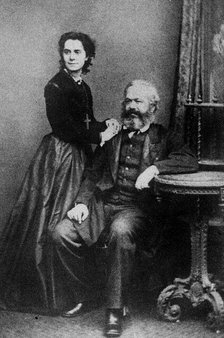 Karl Marx (1818-1883) and his daughter Jenny Caroline Marx (1844-1883), 1869. Creator: Anonymous.