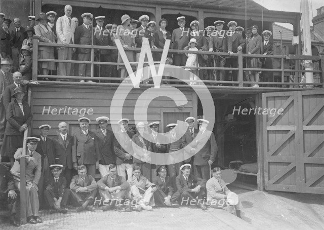 Group portrait with letter 'W', c1935. Creator: Kirk & Sons of Cowes.
