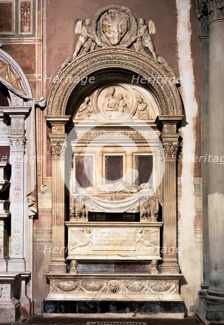 Tomb of Leonardo Bruni (1370-1444), Italian humanist. Work by Bernardo Rossellino.