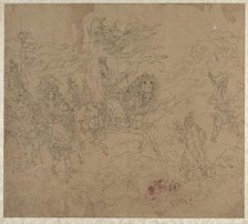 Album of Daoist and Buddhist Themes: Procession of Daoist Deities: Leaf 4, 1200s. Creator: Unknown.