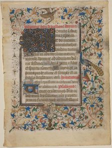Manuscript Leaf from a Book of Hours (incip. Passionis), 1390. Creator: Unknown.