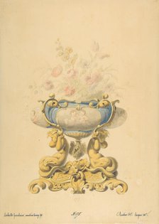 Design for a Porcelain Flower Bowl with Bronze Mount, 19th century. Creator: Anon.