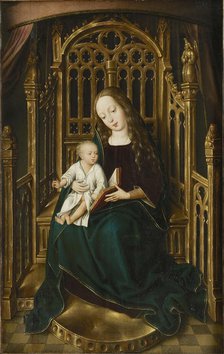 The Virgin and child enthroned , 1490-1500. Creator: Master of the Magdalen Legend (active ca 1483-1527).