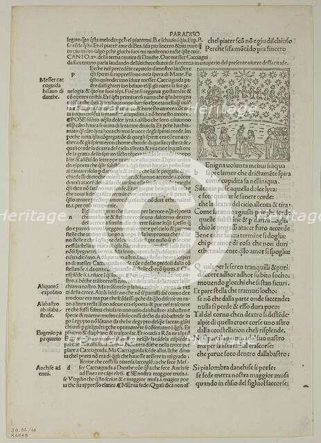 Paradise: Canto XV (Fifth Heaven, Sphere of Mars) from Divina Commedia (Divine...1929. Creators: Unknown, Bernardino Benalius, Matteo Capcasa, Dante Alighieri, Wilhelm Ludwig Schreiber.