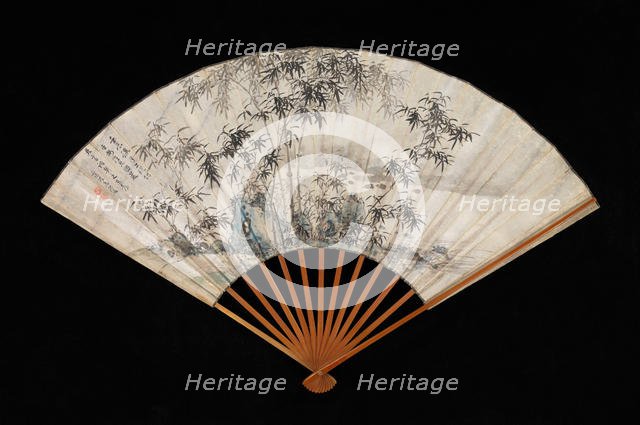 Bamboo and Rocks by a Stream, 1832. Creator: Takaku Aigai.