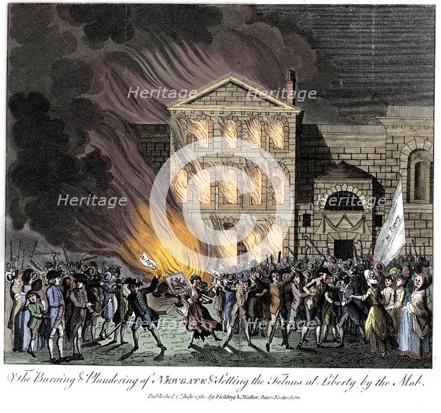 Anti-Catholic Gordon Riots, London, 6-7 June 1780. Artist: Unknown.