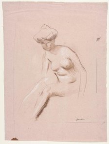 Seated Nude, fourth quarter 1800s or first third 1900s. Creator: Jean Louis Forain (French, 1852-1931).