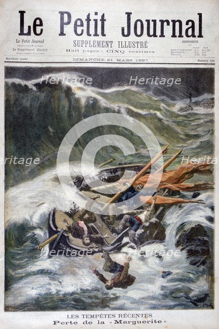 Loss of the fishing boat 'Marguerite', 1897. Creator: Oswaldo Tofani.
