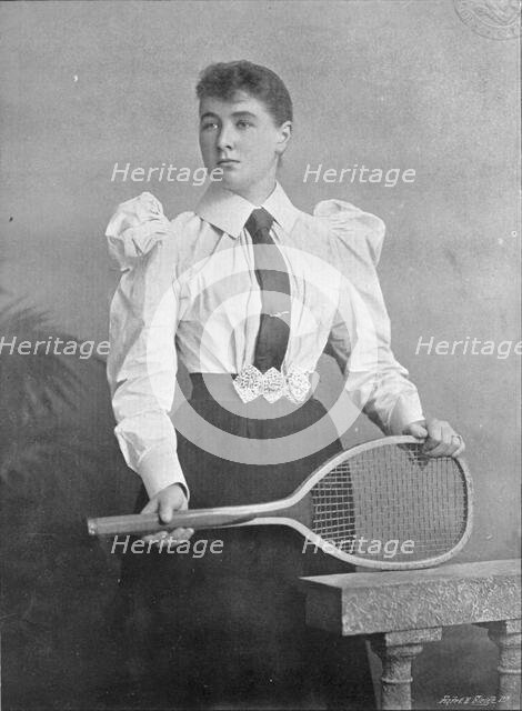 Portrait of the lawn tennis player Miss C Cooper, 1896. Creator: RE Ruddock.