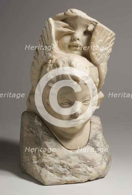 Fragment with Seraph Enframed by His Wings, c.1460. Creator: Circle of Desiderio Da Settignano.