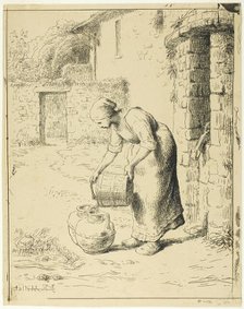 Woman Emptying a Pail, 1862–63. Creator: Jean Francois Millet.