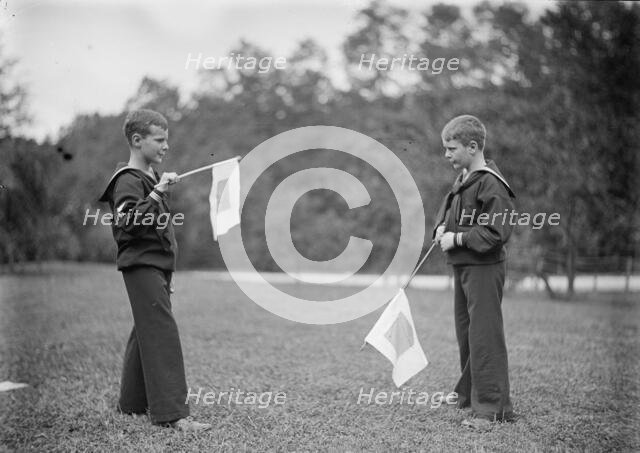 Frank A. Daniels, Right, with Brother Jonathan Daniels, 1915. Creator: Harris & Ewing.