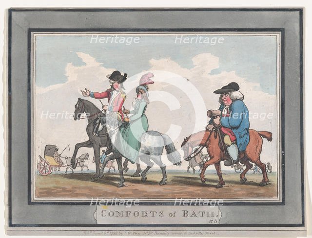 Comforts of Bath, Plate 5, January 6, 1798., January 6, 1798. Creator: Thomas Rowlandson.