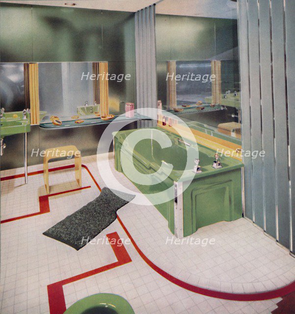 'Glass and tile in the modern Bathroom', 1938. Artist: Unknown.