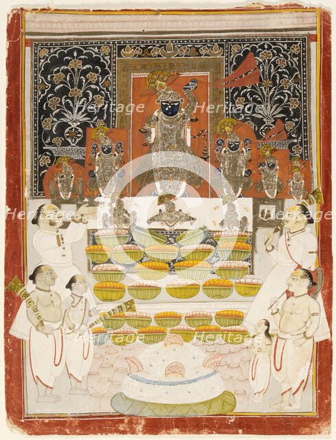 Commemorative Portrait of Damodarji II (1797-1826) Performing the Ceremony... in 1822. Creator: Unknown.
