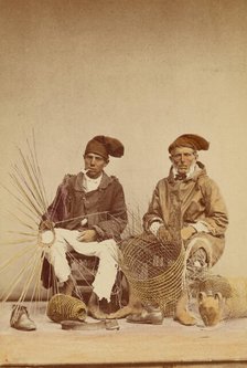 Two men making baskets, 1865-1870. Creator: Giorgio Sommer.