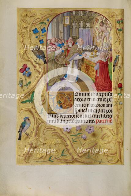 The Mass of Saint Gregory; Spinola Hours, about 1510-1520. Creator: Master of the Lubeck Bible.