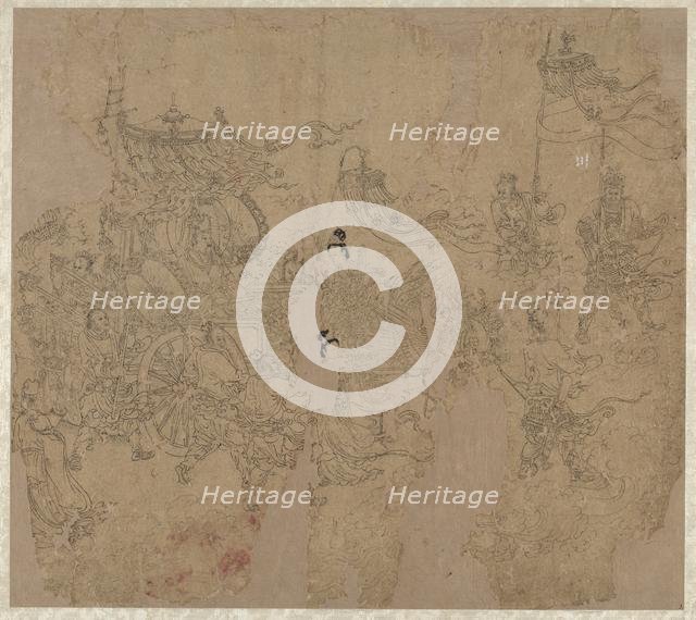 Album of Daoist and Buddhist Themes: Procession of Daoist Deities: Leaf 3, 1200s. Creator: Unknown.