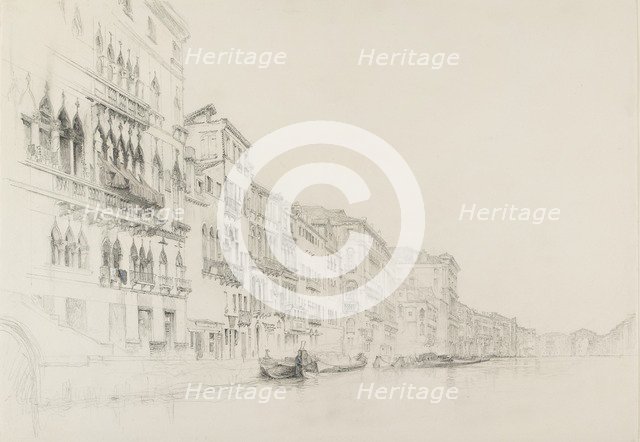 View from the Palazzo Bembo to the Palazzo Grimani, Venice, May - June 1870. Artist: John Ruskin.