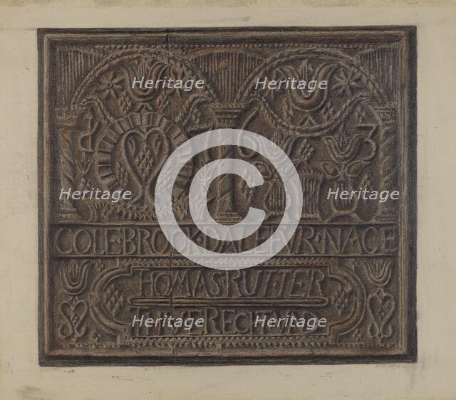 Pa. German Stove Plate, 1935/1942. Creator: Austin L. Davison.