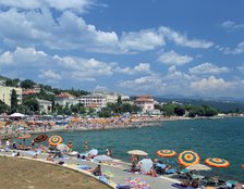 Beach scene, Opatija, Croatia.