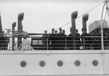 French Commission To U.S. Arriving at Navy Yard On 'Mayflower', 1917. Creator: Harris & Ewing.