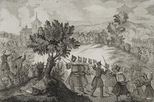 First Carlist War (1833-1840): Armed action near La Antigua, Basque Country, 1842. Creators: Eusebio Zarza, Jose Gomez.
