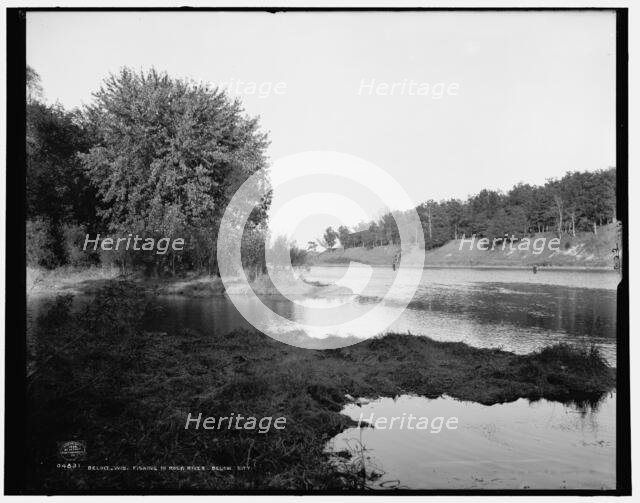 Beloit, Wis., fishing in Rock River below city, c1898. Creator: Unknown.