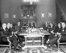 Damaso Berenguer (1873-1853) presiding over the council of ministers,  Spanish military and polit…