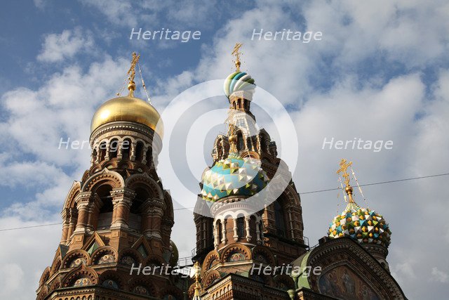 Domes of the Church of the Saviour on Blood, St Petersburg, Russia, 2011. Artist: Sheldon Marshall