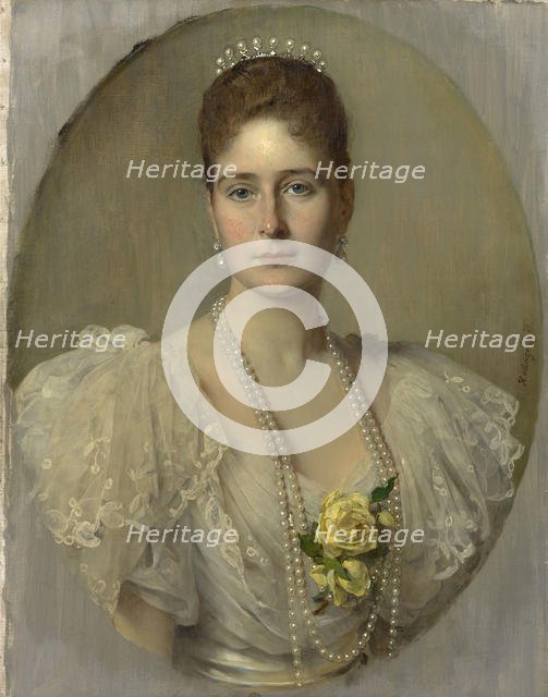 Portrait of Empress Alexandra Fyodorovna of Russia (1872-1918), the wife of Tsar Nicholas II, 1897. Creator: Angeli, Heinrich von (1840-1925).